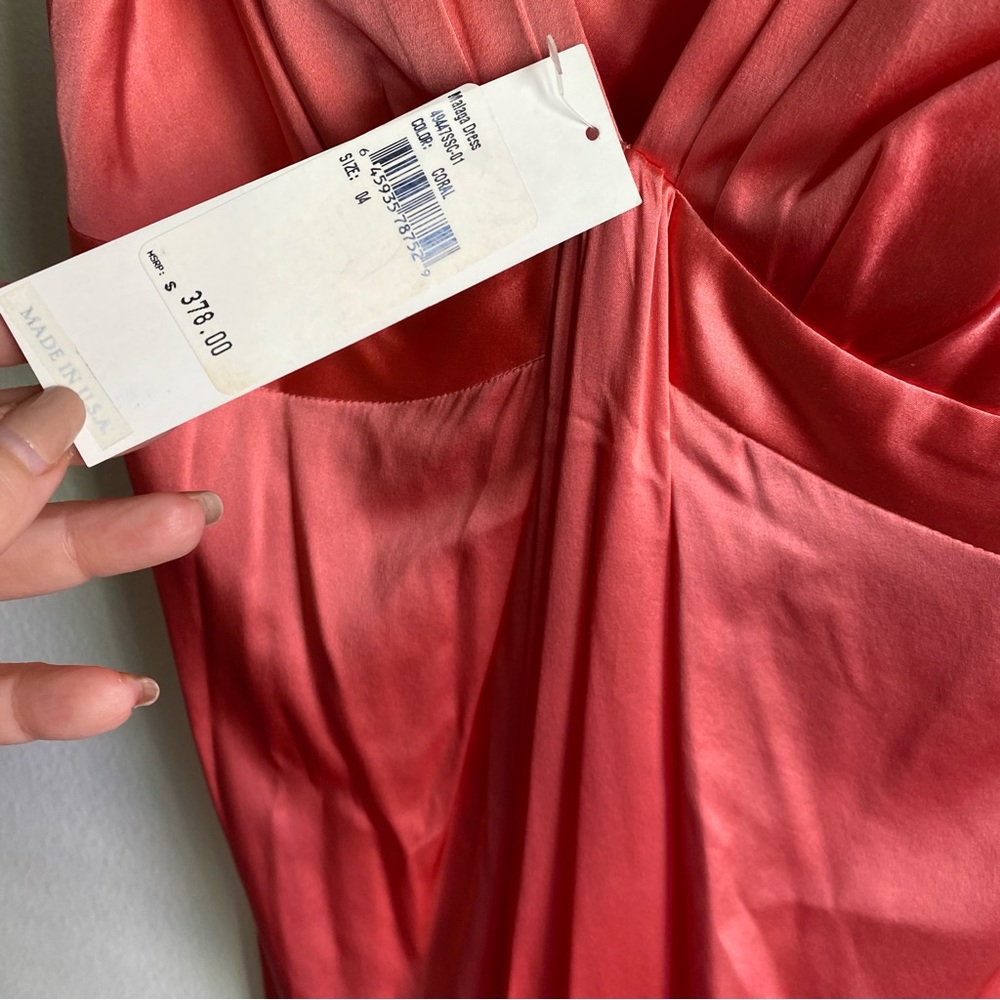 NWT Chaiken Silk Malaga Coral Cocktail Dress Sleeveless New Sz 4 Orange $378 - Picture 6 of 8